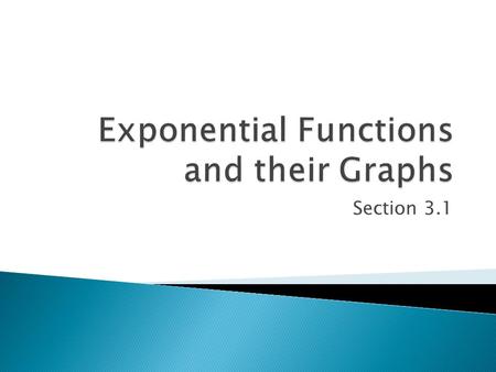 Exponential Functions and their Graphs