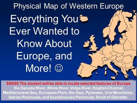 Physical Map of Western Europe