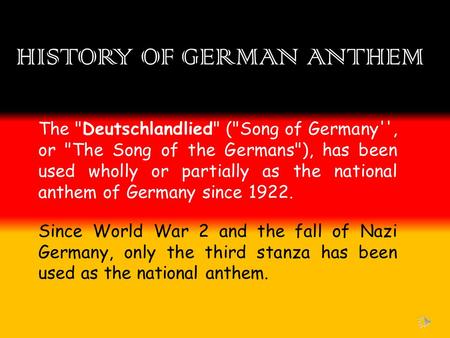 HISTORY OF GERMAN ANTHEM