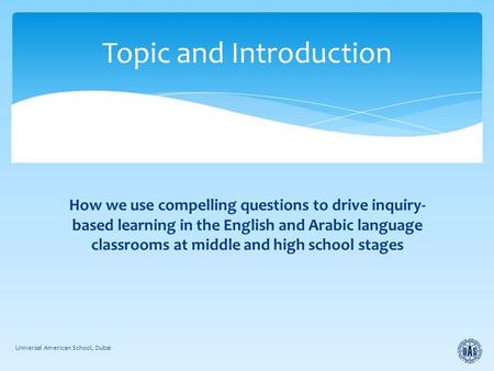 Topic and Introduction