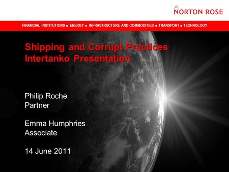 Shipping and Corrupt Practices Intertanko Presentation