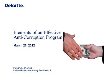 Table of contents Overview of FCPA and UK Bribery Act