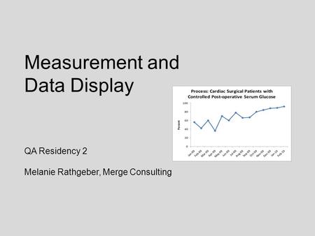 Measurement and Data Display QA Residency 2 Melanie Rathgeber, Merge Consulting.