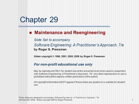 Chapter 29 Maintenance and Reengineering