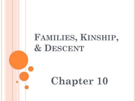 F AMILIES, K INSHIP, & D ESCENT Chapter 10. N UCLEAR F AMILY Term nuclear is used in its general meaning referring to a central entity or nucleus around.