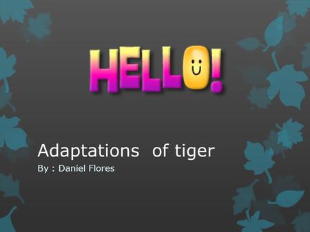 Adaptations of tiger By : Daniel Flores.