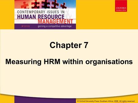 Measuring HRM within organisations
