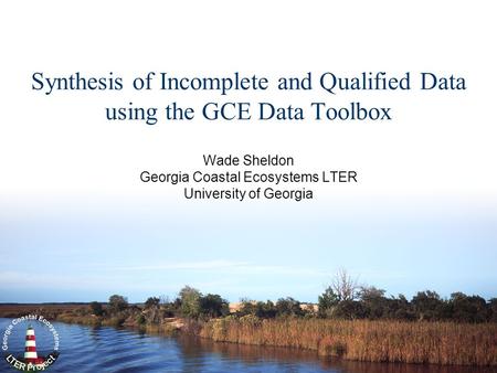 Synthesis of Incomplete and Qualified Data using the GCE Data Toolbox Wade Sheldon Georgia Coastal Ecosystems LTER University of Georgia.