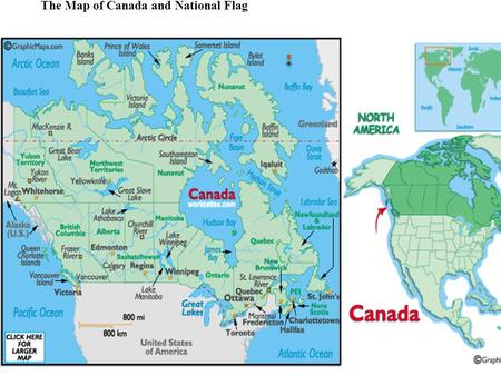 The Map of Canada and National Flag. II. Australia National flag.