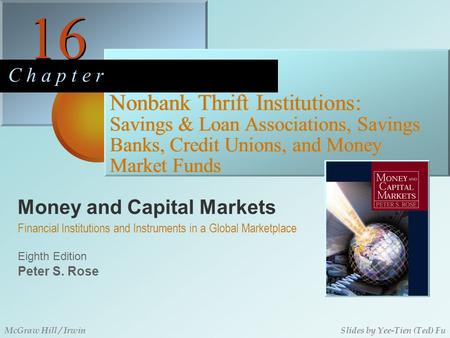 Money and Capital Markets 16 C h a p t e r Eighth Edition Financial Institutions and Instruments in a Global Marketplace Peter S. Rose McGraw Hill / IrwinSlides.