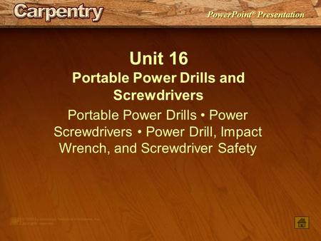Portable Power Drills and Screwdrivers