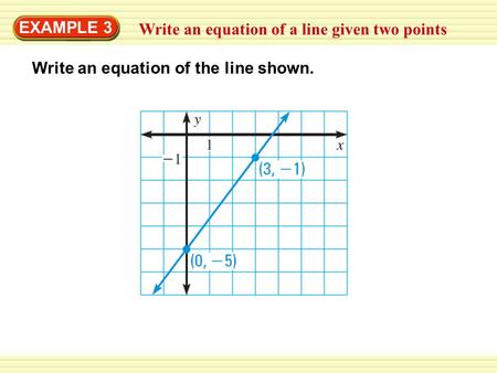 EXAMPLE 3 Write an equation of a line given two points