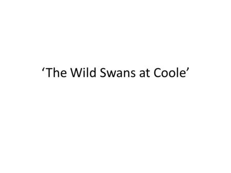 ‘The Wild Swans at Coole’. Groups 1)Tom L, Katharine, Toby 2)Tom EH, Sonia, Amelia 3)Jessie, Louis, Clara 4)Maisie, Richard, Alistair 5)Nick, Connor,