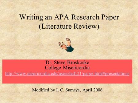 Writing an APA Research Paper (Literature Review)
