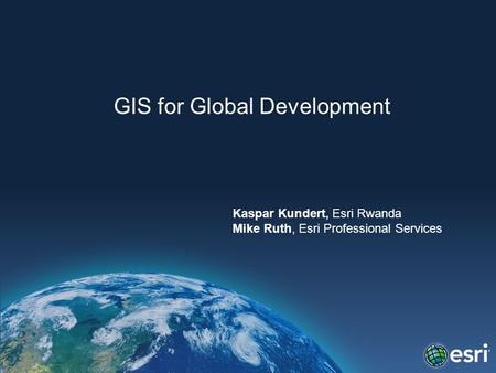 GIS for Global Development
