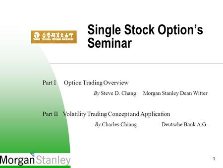 Single Stock Option’s Seminar