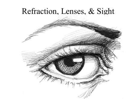 Refraction, Lenses, & Sight. Refraction The change in direction of a wave as is crosses the boundary between two media in which the wave travels at different.