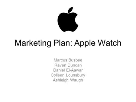 Marketing Plan: Apple Watch