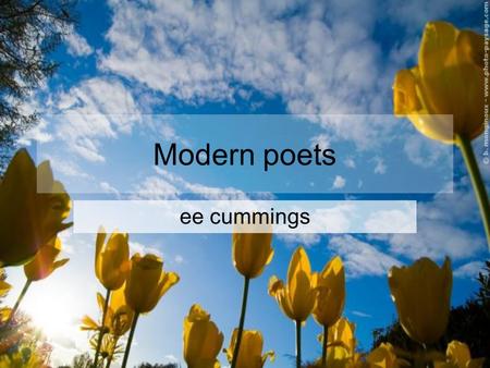 Modern poets ee cummings.
