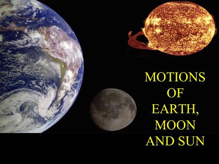 MOTIONS OF EARTH, MOON AND SUN