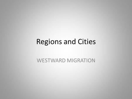 Regions and Cities WESTWARD MIGRATION. Southeast States In which state was this taken?