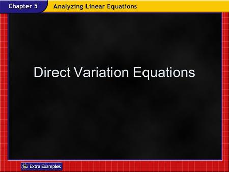 Direct Variation Equations