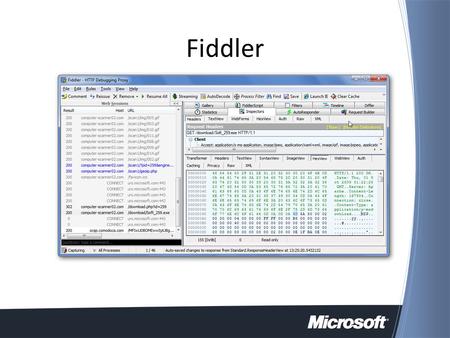 Fiddler. Introducing Fiddler HTTP/HTTPS Debugger Runs as a proxy server on the local machine or on a remote server Written in C# (.NET Framework v2.0)