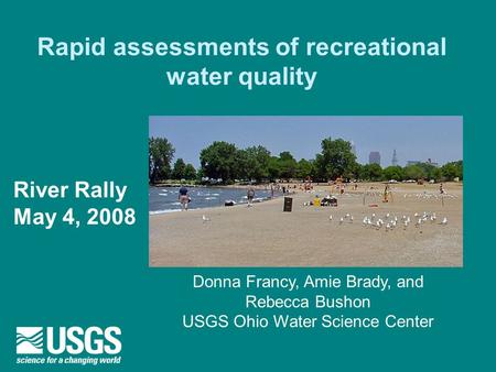 Rapid assessments of recreational water quality