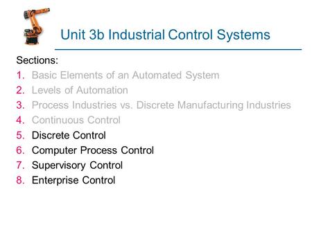 Unit 3b Industrial Control Systems