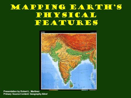 Mapping Earth’s Physical Features