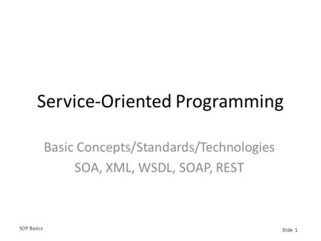 Service-Oriented Programming