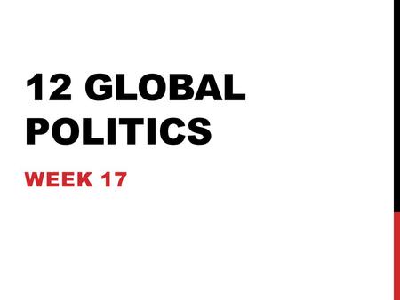 12 GLOBAL POLITICS WEEK 17. Learning Intention To understand contemporary debates surrounding human rights LEARNING INTENTIONS Success Criteria WWBAT.