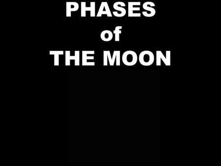PHASES of THE MOON.