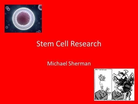 Stem Cell Research Michael Sherman. Negative Attitude towards Cell Research Destruction of Embryo for Stem Cells Catholicism.