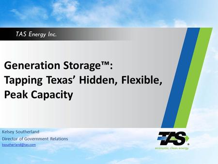 Generation Storage™: Tapping Texas’ Hidden, Flexible, Peak Capacity