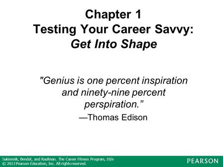 Chapter 1 Testing Your Career Savvy: Get Into Shape