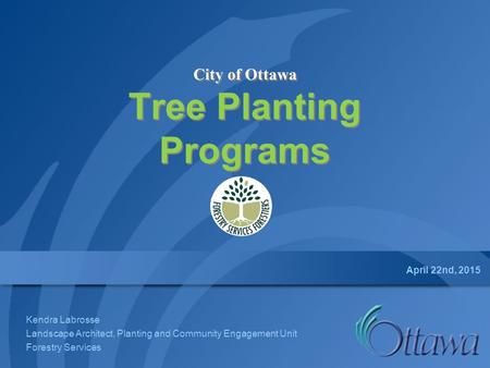 City of Ottawa Tree Planting Programs