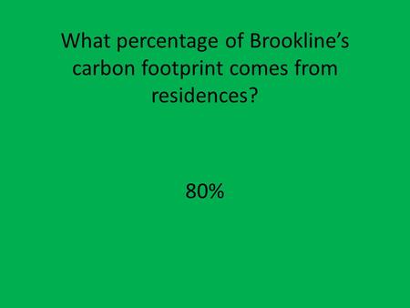 What percentage of Brookline’s carbon footprint comes from residences? 80%