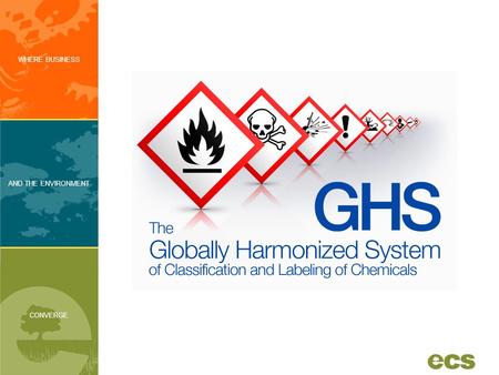 WHERE BUSINESS AND THE ENVIRONMENT CONVERGE. WHERE BUSINESS AND THE ENVIRONMENT CONVERGE What is the GHS? >A common and coherent approach to defining.