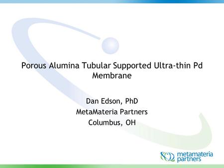 Porous Alumina Tubular Supported Ultra-thin Pd Membrane