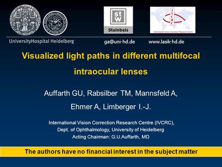 Visualized light paths in different multifocal