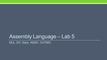 Assembly Language – Lab 5