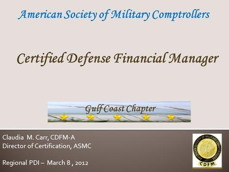 Certified Defense Financial Manager