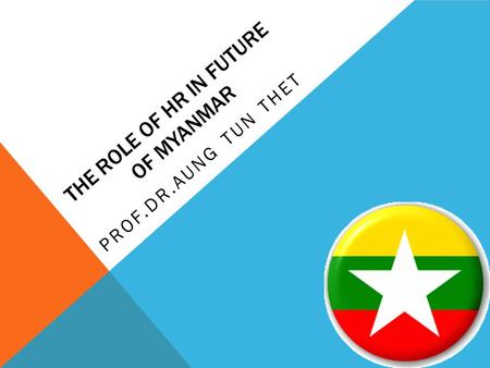 THE ROLE OF HR IN FUTURE OF MYANMAR PROF.DR.AUNG TUN THET.