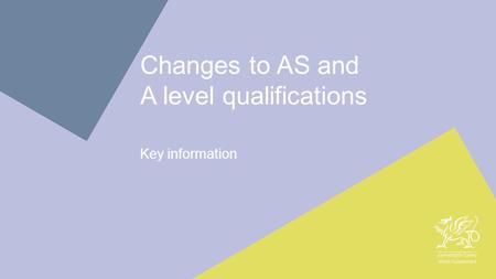 1 Changes to AS and A level qualifications Key information.