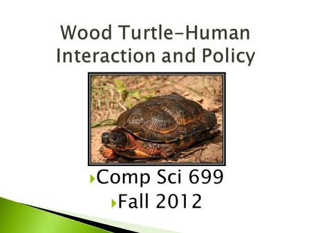  Comp Sci 699  Fall 2012. Is it possible to have sustainable population of Wood Turtles while also having a sustainable (continuous) growth rate for.