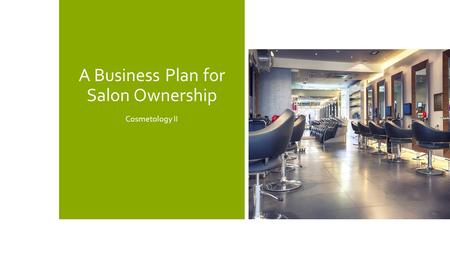 A Business Plan for Salon Ownership