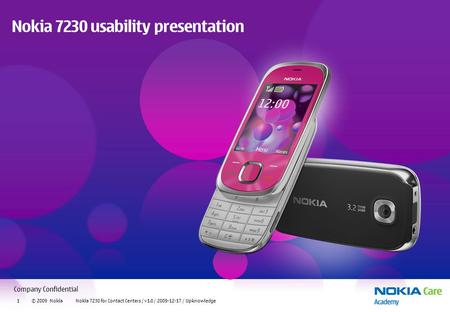 Nokia 7230 usability presentation