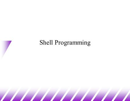 Shell Programming. Shell Scripts (1) u Basically, a shell script is a text file with Unix commands in it. u Shell scripts usually begin with a #! and.