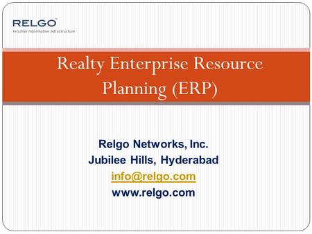 Relgo Networks, Inc. Jubilee Hills, Hyderabad  Realty Enterprise Resource Planning (ERP)